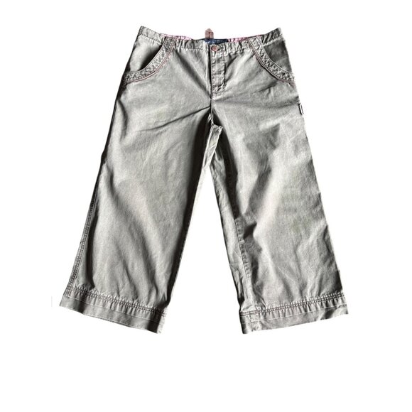 Life Is Good Pants - Life Is Good Women's Faded Green Cropped Pants